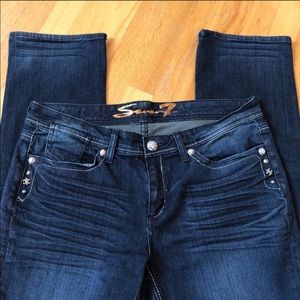 EUC Seven7 Straight Leg Embellished Jeans size 14